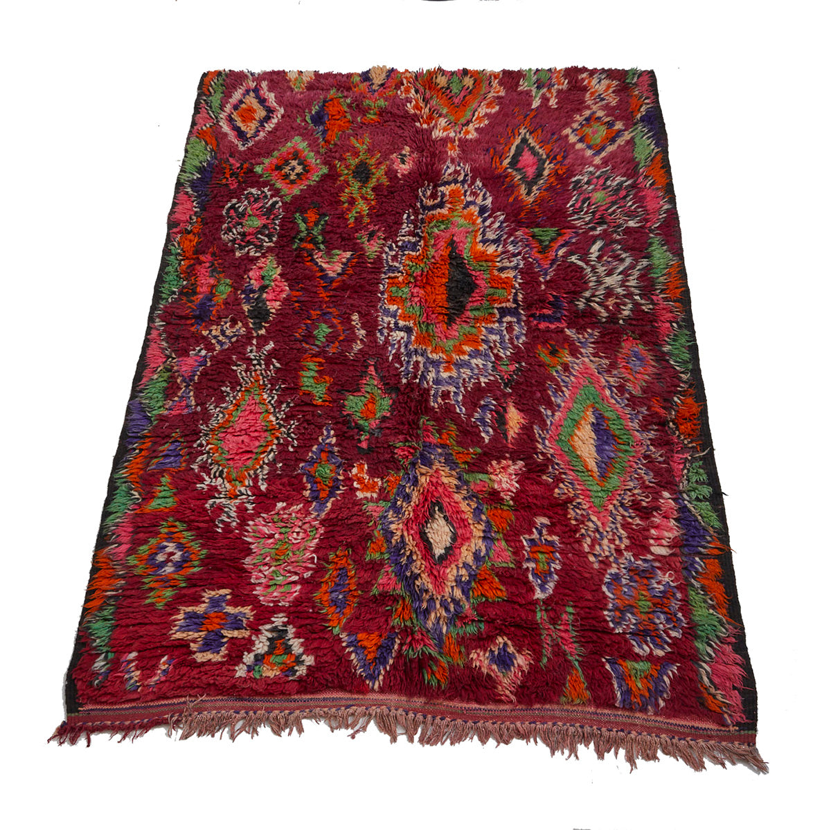 Eclectic contemporary maroon berber carpet - Kantara | Moroccan Rugs