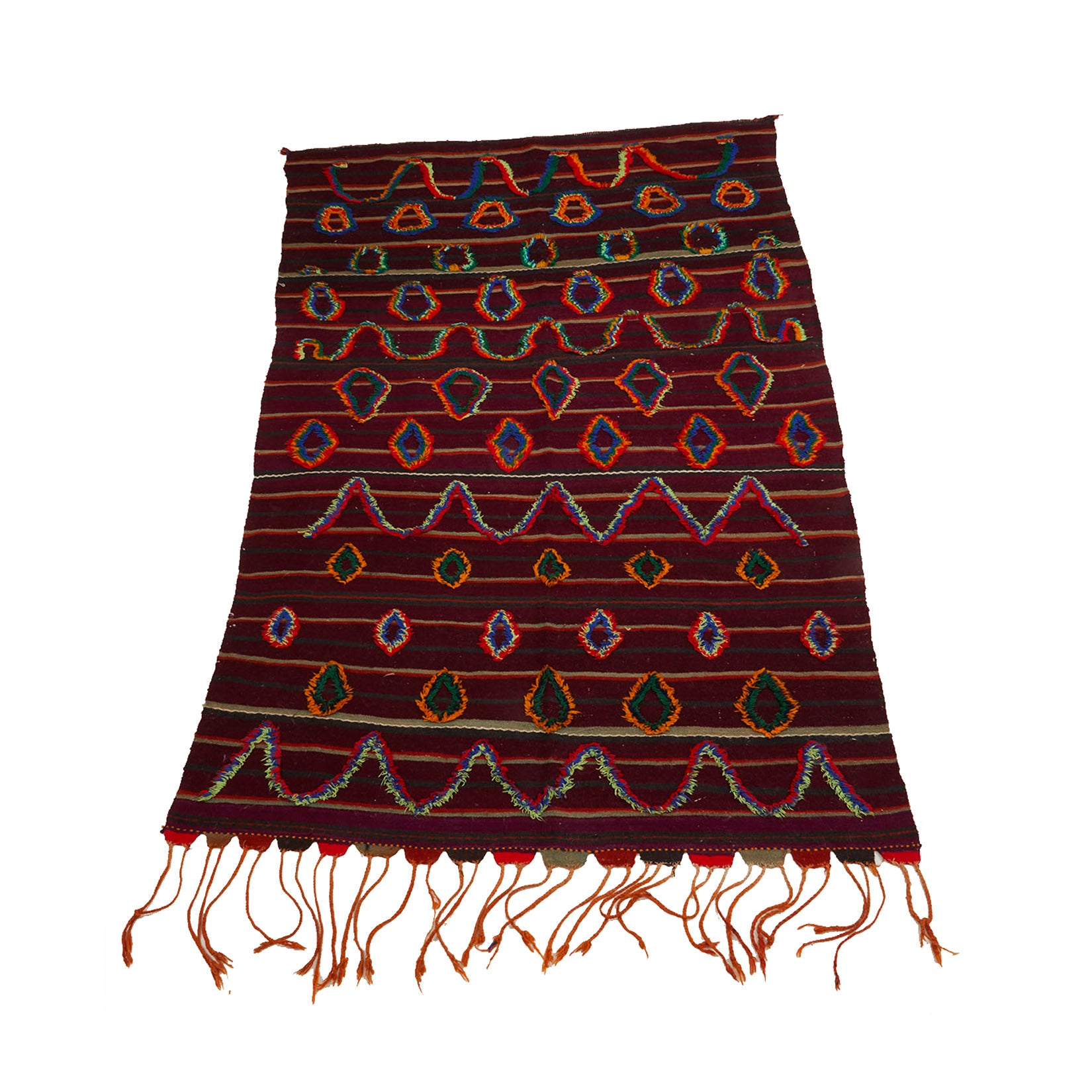 Purple striped Moroccan flatweave kilim entryway rug - Kantara | Moroccan Rugs