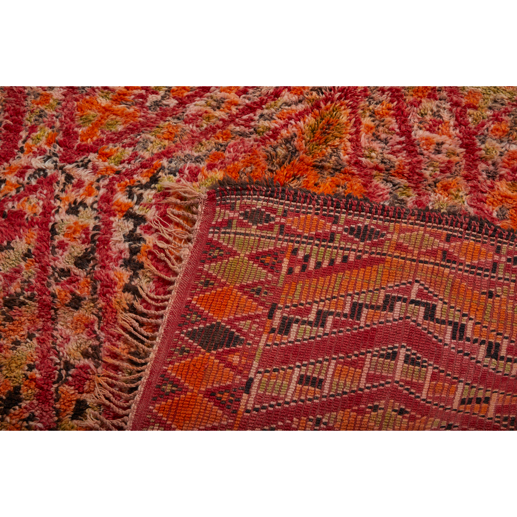 Authentic beni mguild moroccan berber rug in red - Kantara | Moroccan Rugs