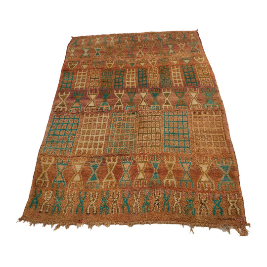 Vintage low pile Boujaad Moroccan area rug - Kantara | Moroccan Rugs