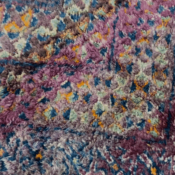 Purple reversible Beni Mguild Moroccan berber carpet - Kantara | Moroccan Rugs