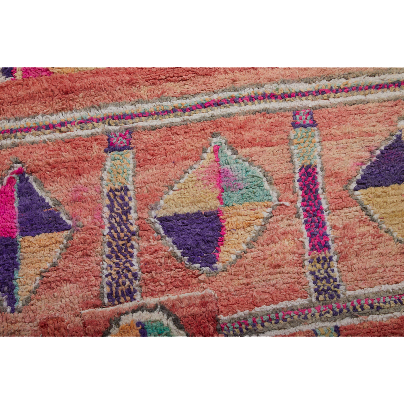 Colorful square shaped Moroccan rug with geometric pattern design - Kantara | Moroccan Rugs