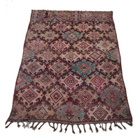 Purple vintage Moroccan area rug with geometric pattern - Kantara | Moroccan Rugs