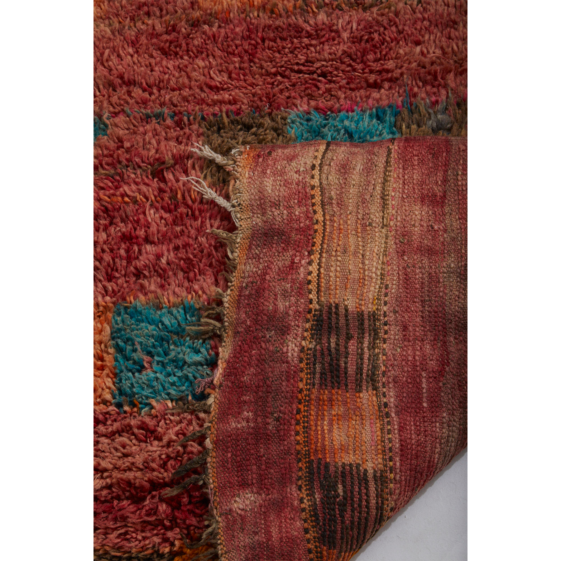 Colorful red vintage Moroccan area rug - Kantara | Moroccan Rugs
