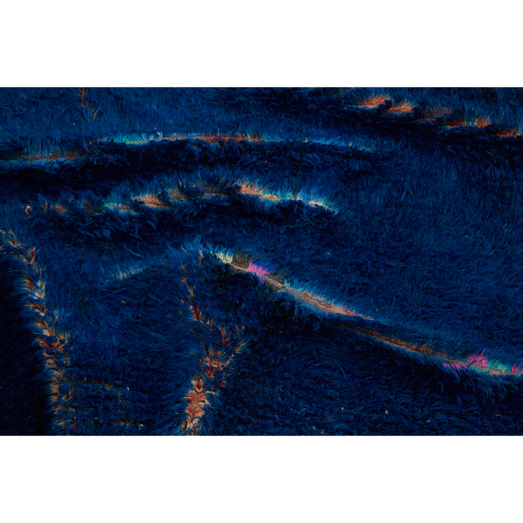 Vintage overdye berber carpet in Yves Klein blue - Kantara | Moroccan Rugs