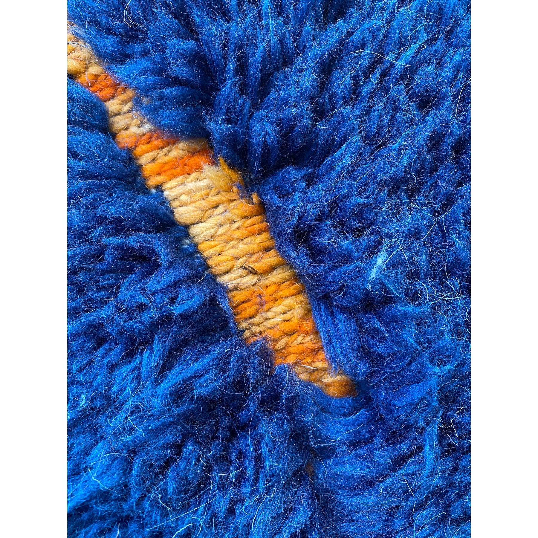 Bohemian blue and white Moroccan berber area rug - Kantara | Moroccan Rugs