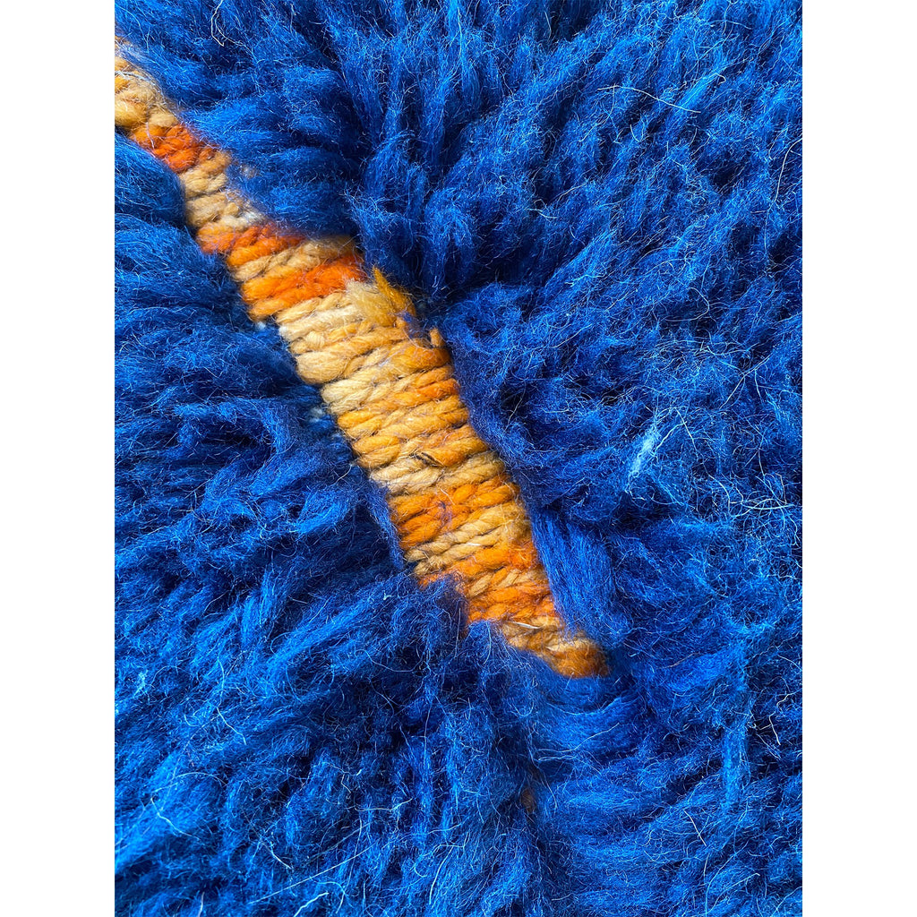 Bohemian blue and white Moroccan berber area rug - Kantara | Moroccan Rugs