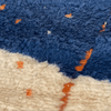 Eclectic bohemian blue and cream colored Moroccan area rug - Kantara | Moroccan Rugs