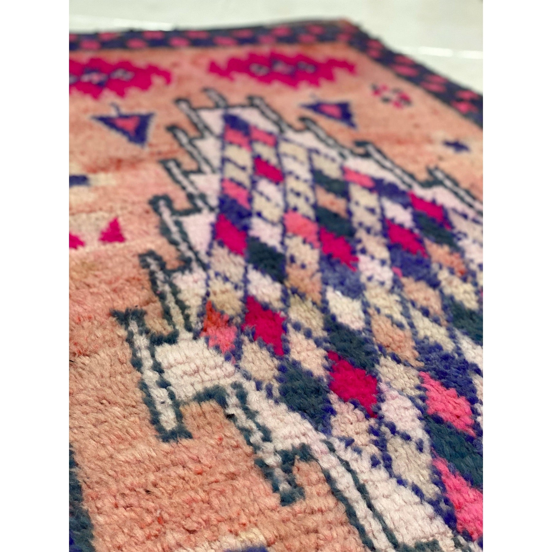 Colorful Moroccan foyer rug with geometric design - Kantara | Moroccan Rugs