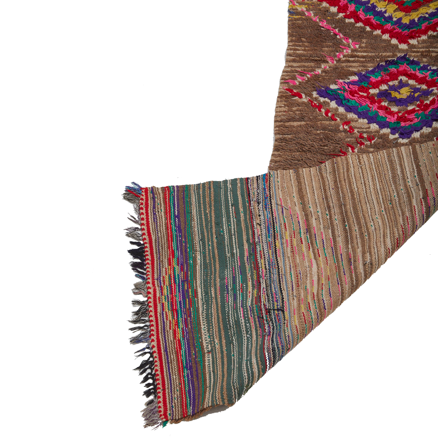 Colorful modern Moroccan boucherouite runner rug - Kantara | Moroccan Rugs