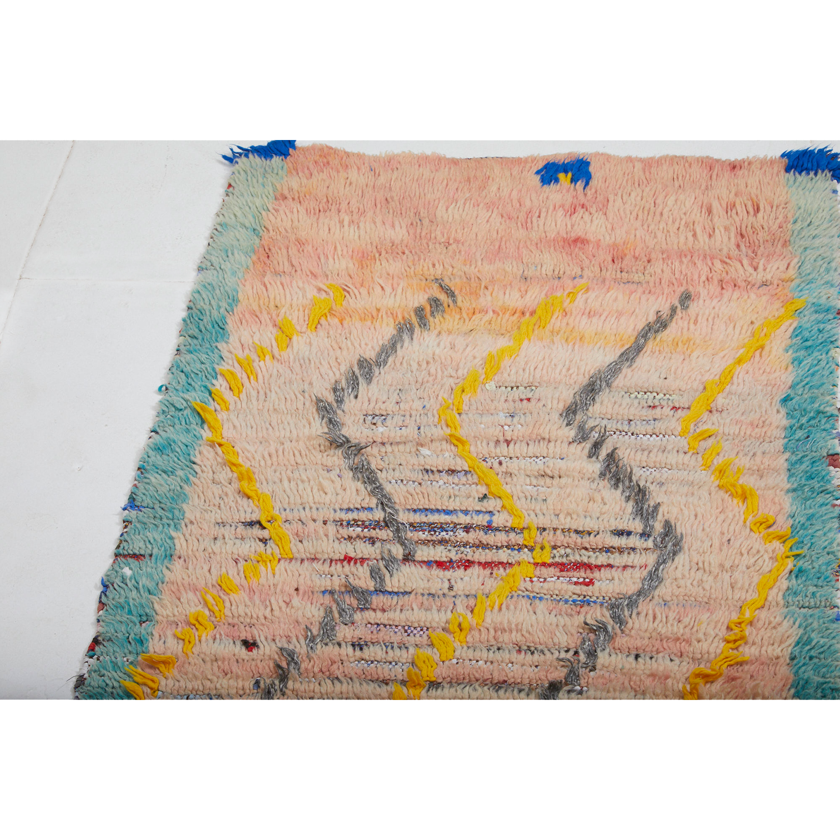 Retro vintage Moroccan boucherouite runner rug - Kantara | Moroccan Rugs