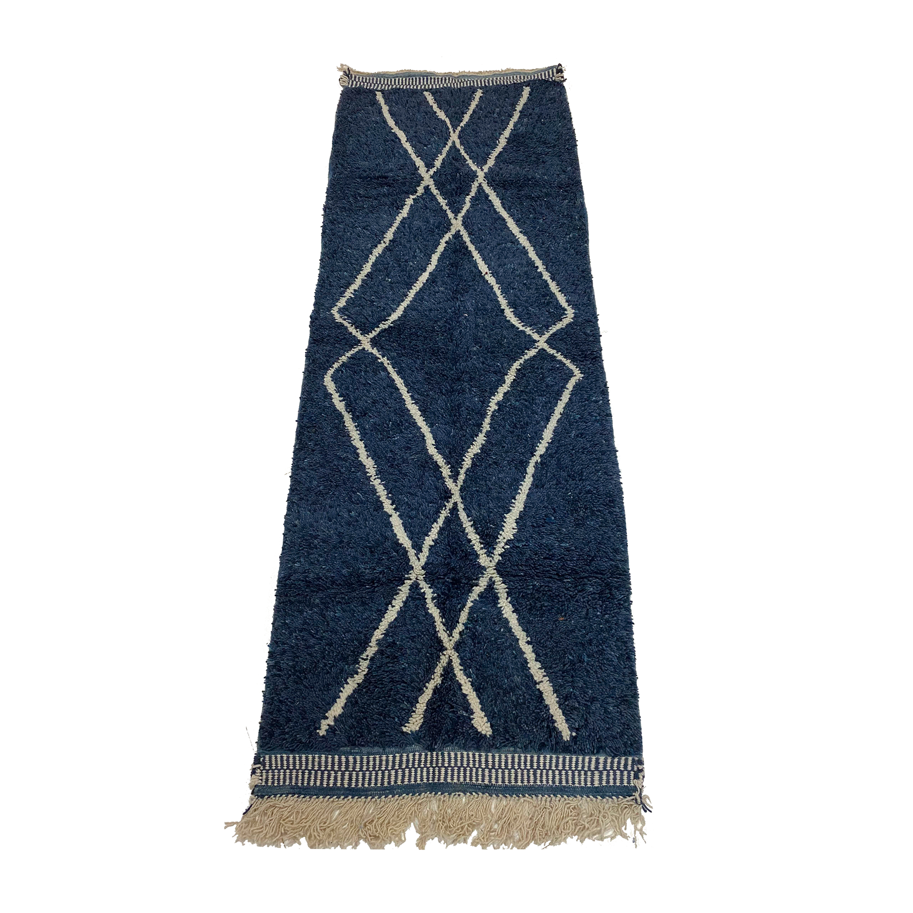 Navy blue Moroccan beni ourain rug - Kantara | Moroccan Rugs