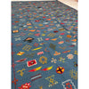 Tribal Moroccan berber flatweave area rug in blue - Kantara | Moroccan Rugs