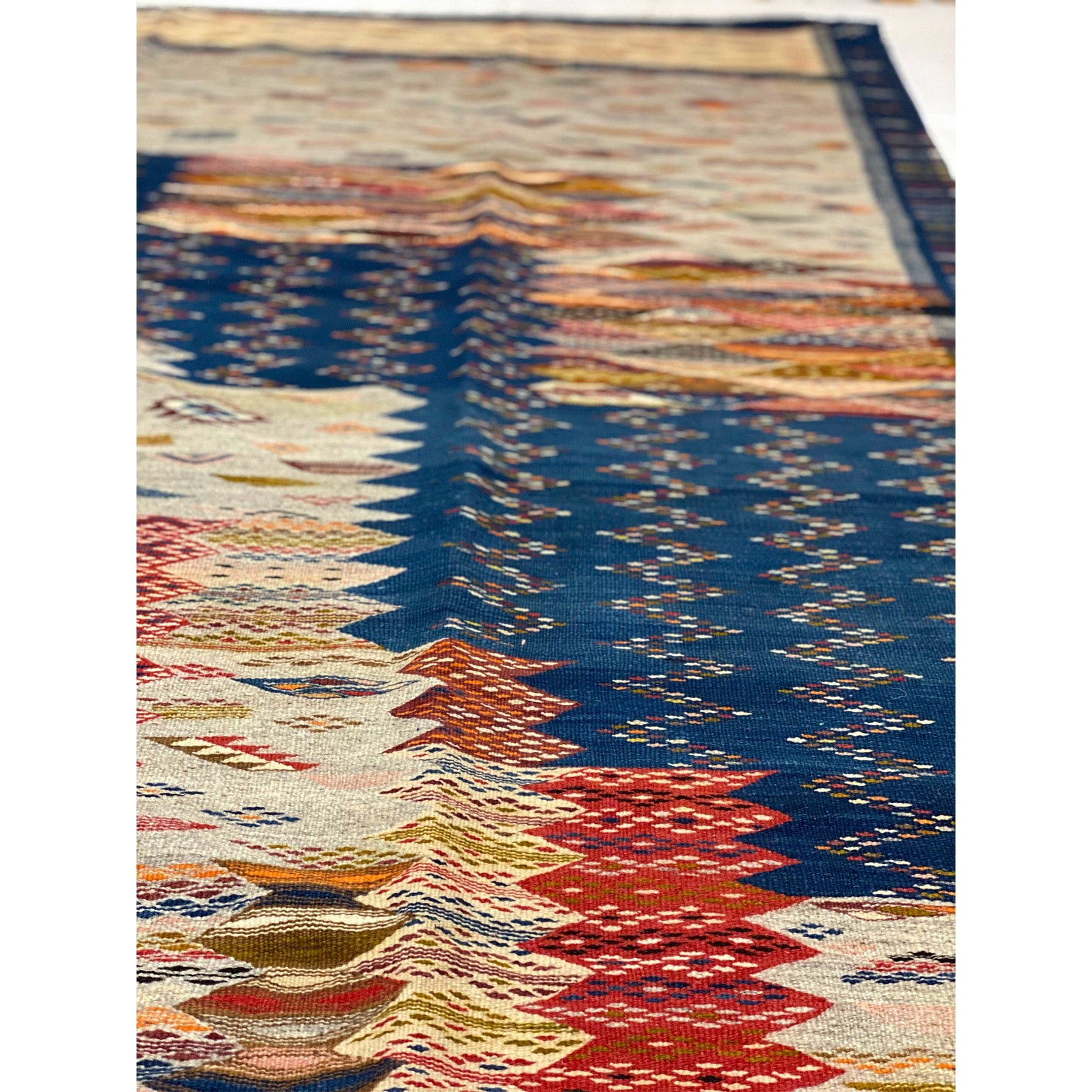 Rare Moroccan kharita living room area rug - Kantara | Moroccan Rugs