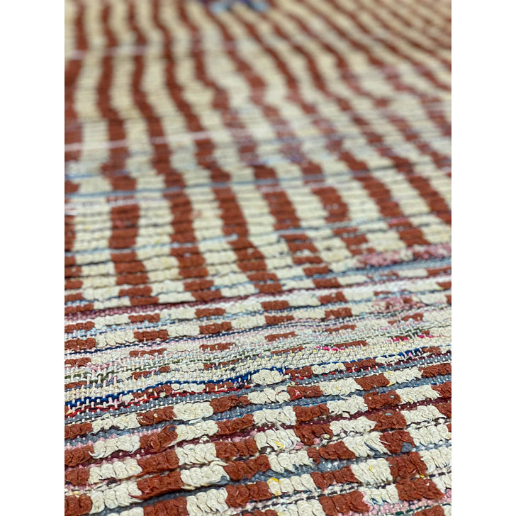 Striped berber rag rug in red and white - Kantara | Moroccan Rugs
