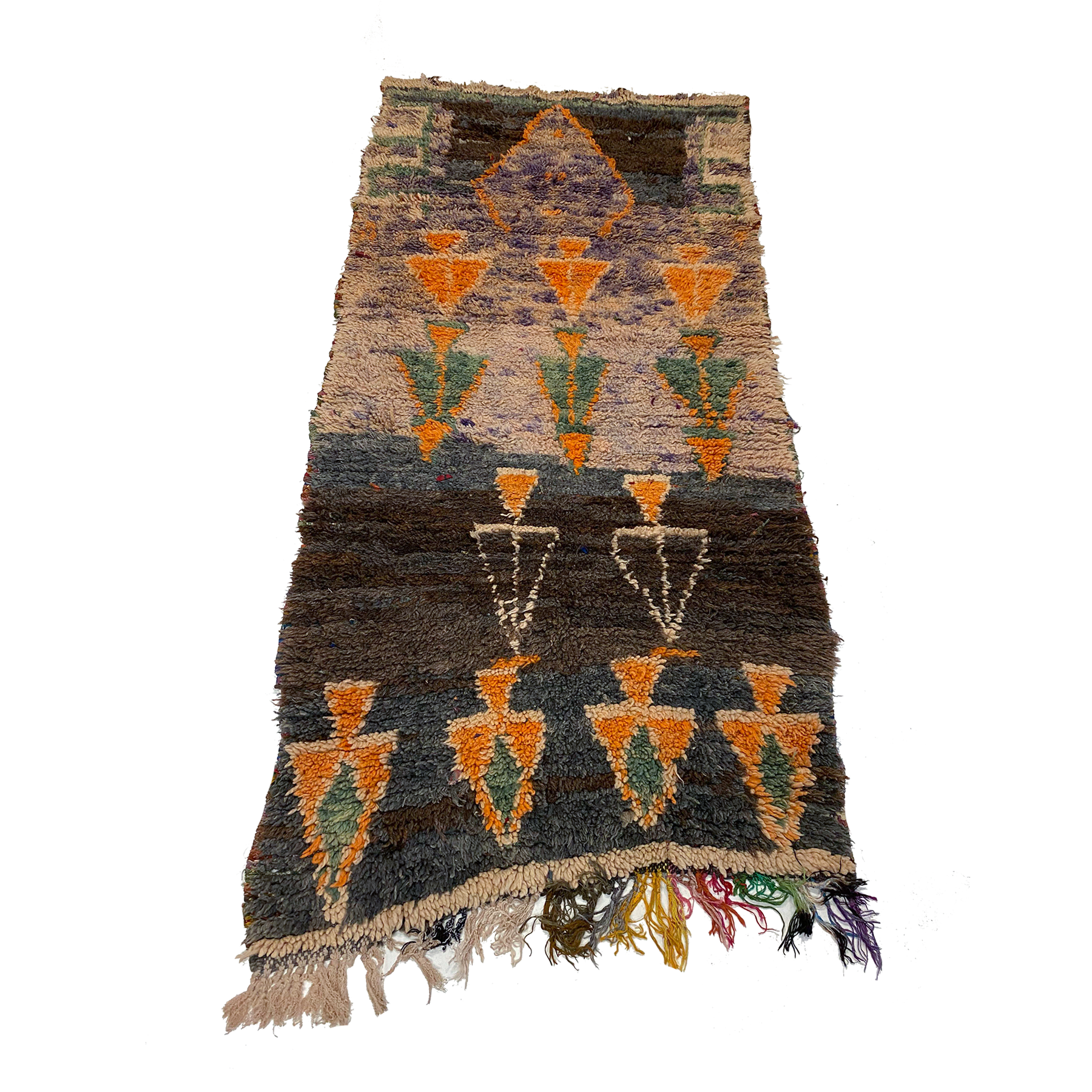 Tribal Moroccan boucherouite runner rug -Kantara | Moroccan Rugs