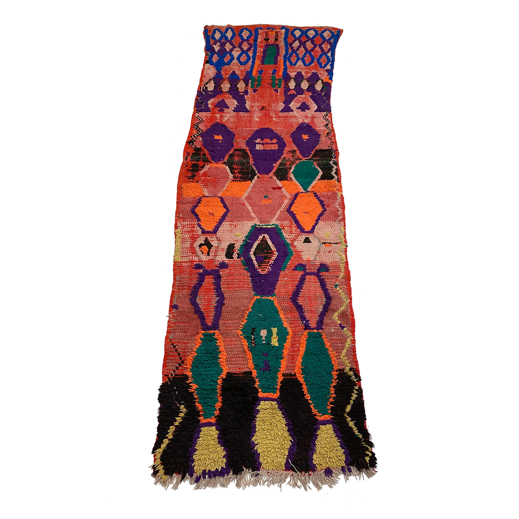 Pink abstract Moroccan boucherouite rag rug - Kantara | Moroccan Rugs