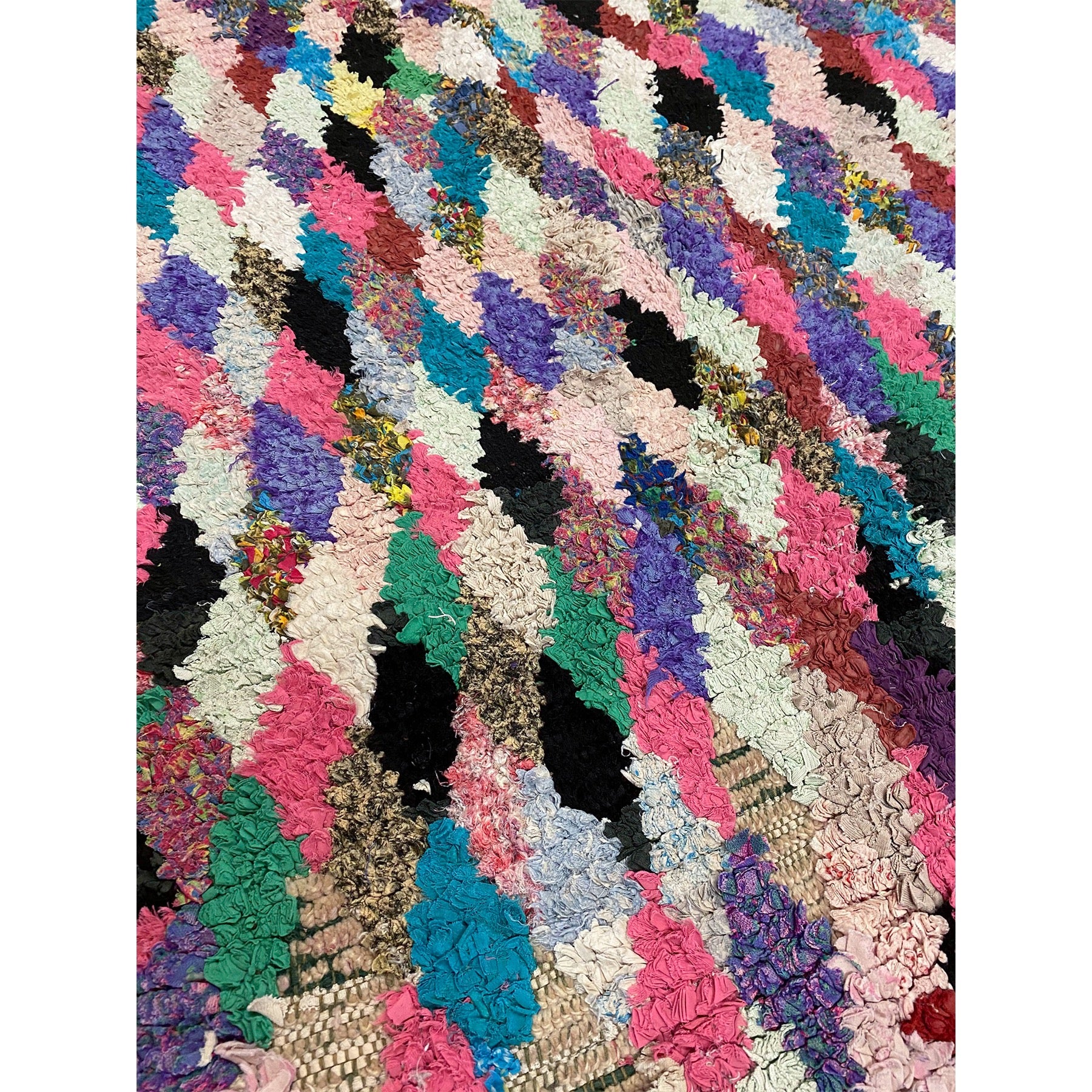 Moroccan rag rug with colorful diamond pattern - Kantara | Moroccan Rugs
