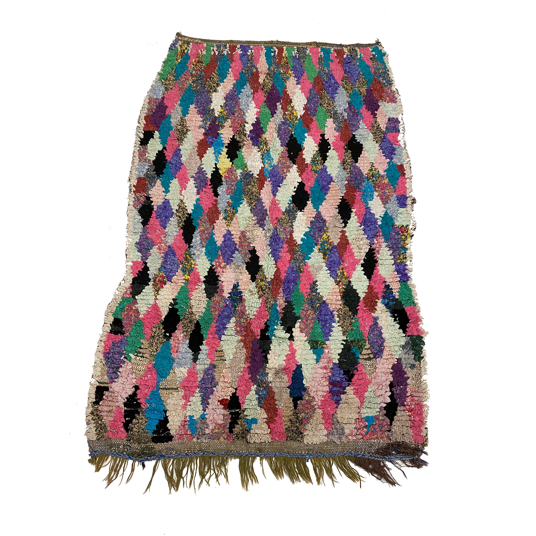 Colorful Moroccan diamond rag rug - Kantara | Moroccan Rugs