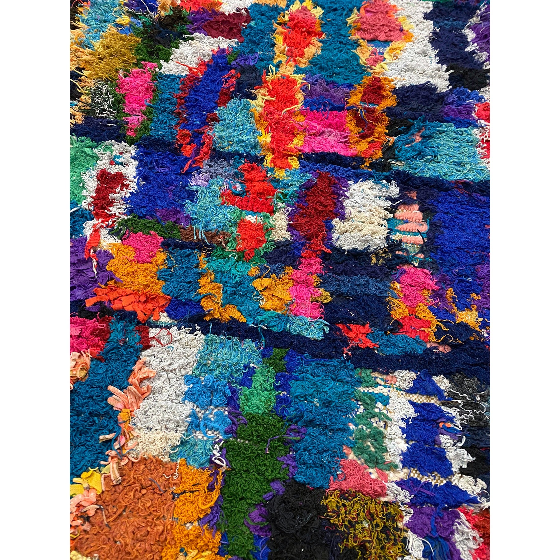 Art deco Moroccan boucherouite throw rug - Kantara | Moroccan Rugs