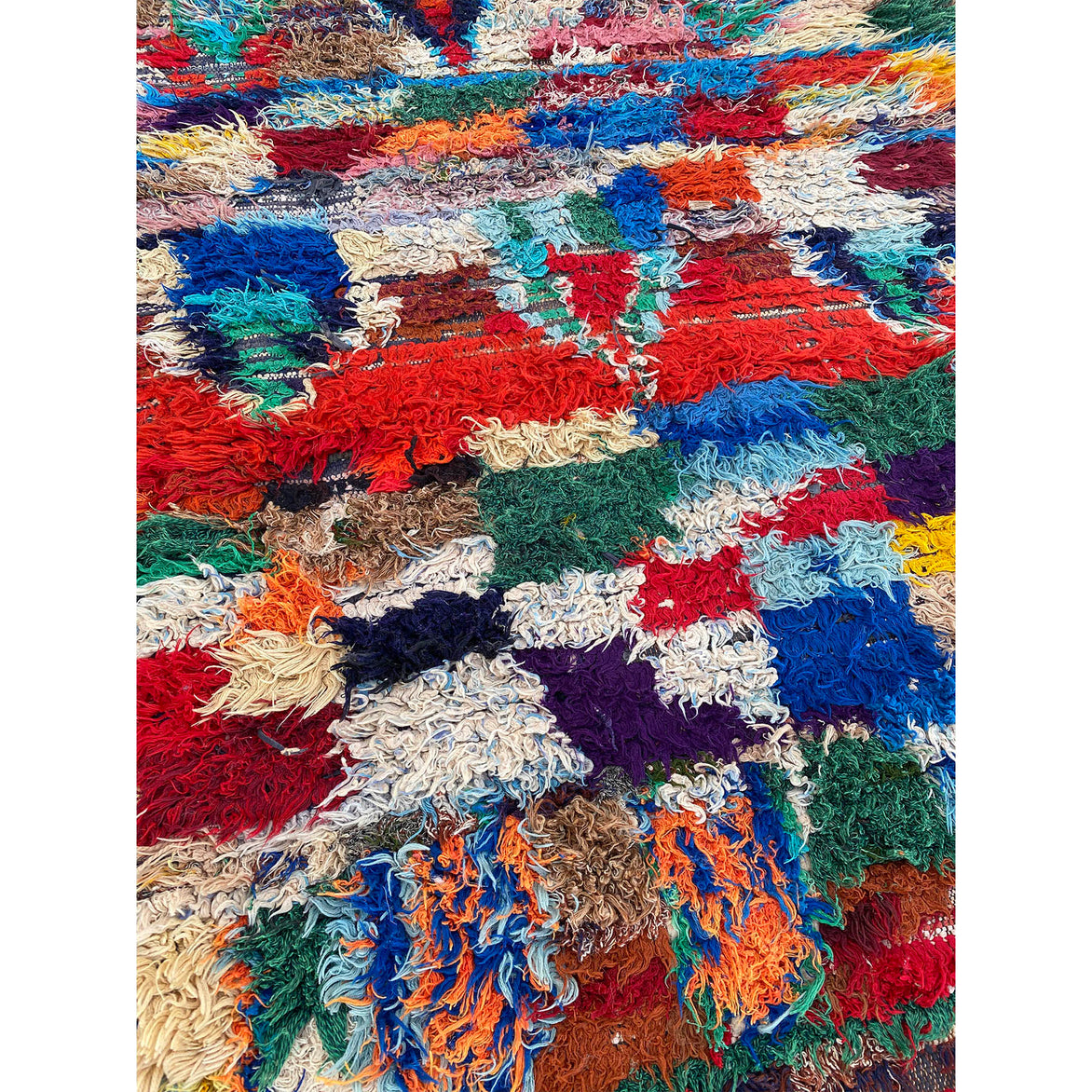 Colorful authentic Moroccan boucherouite rag rug - Kantara | Moroccan Rugs