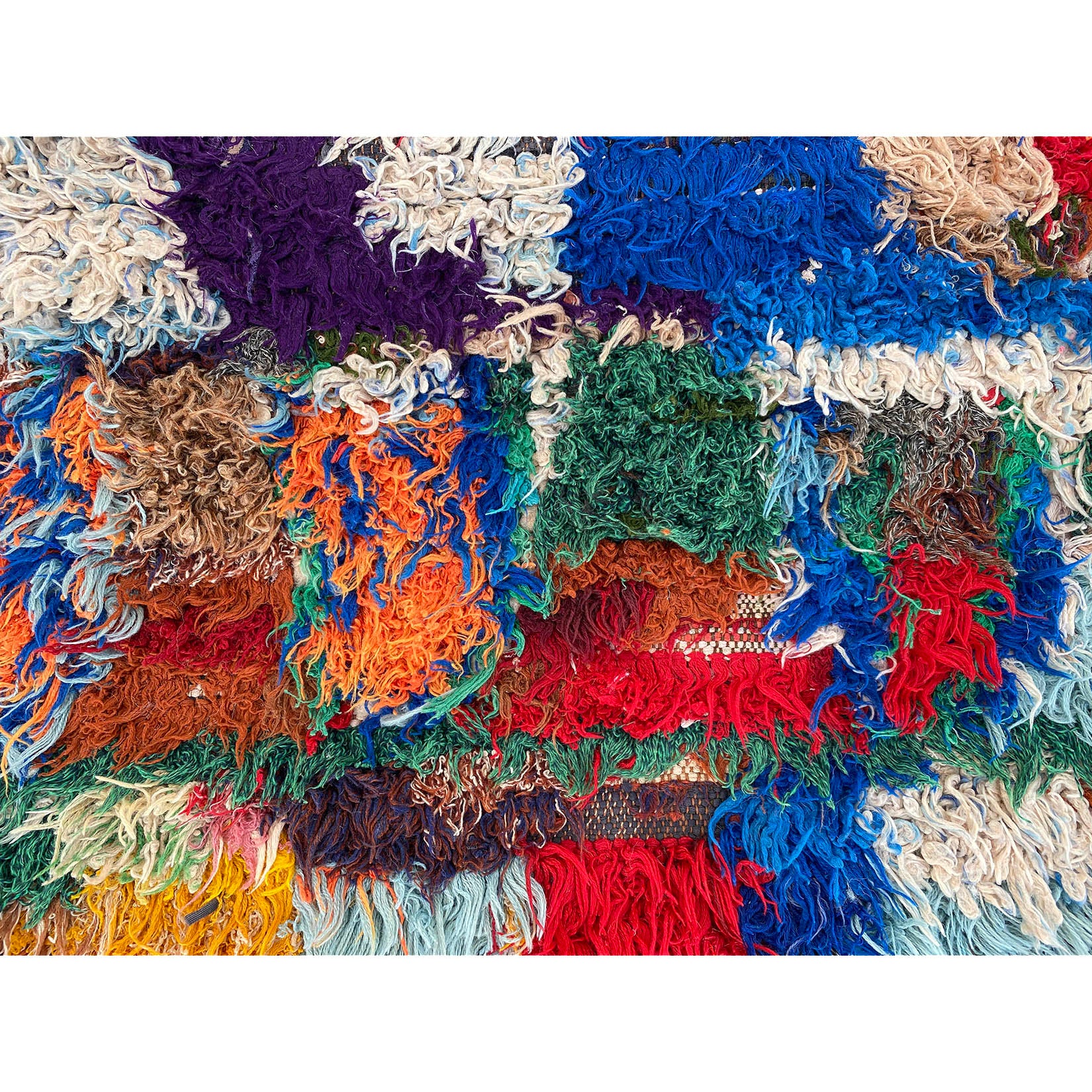 Colorful cotton Moroccan entryway rag rug - Kantara | Moroccan Rugs