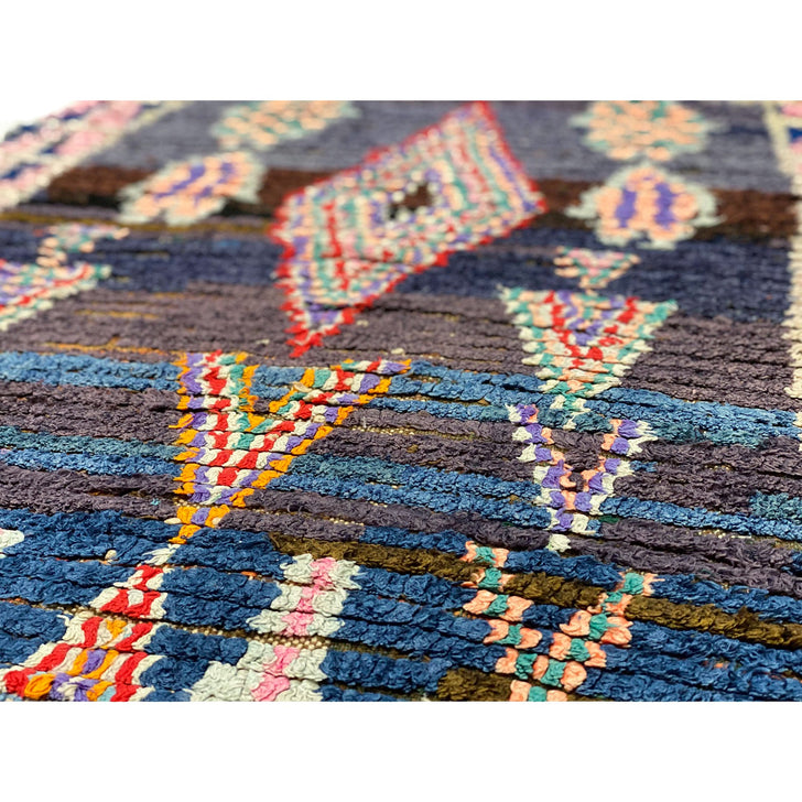 Modern Moroccan rag rug with colorful geometric design - Kantara | Moroccan Rugs