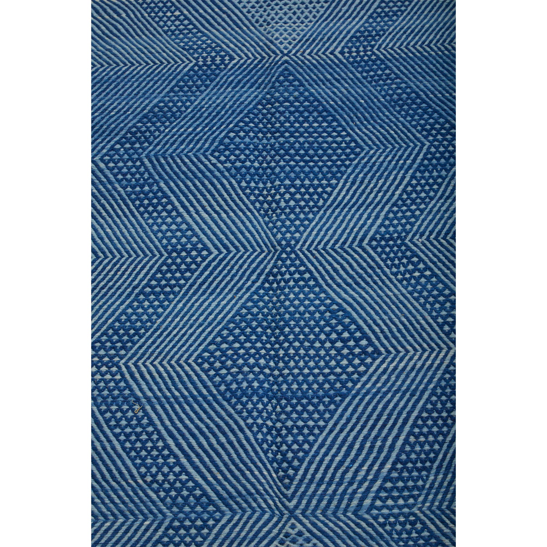 Blue tribal Zanafi berber carpet - Kantara | Moroccan Rugs
