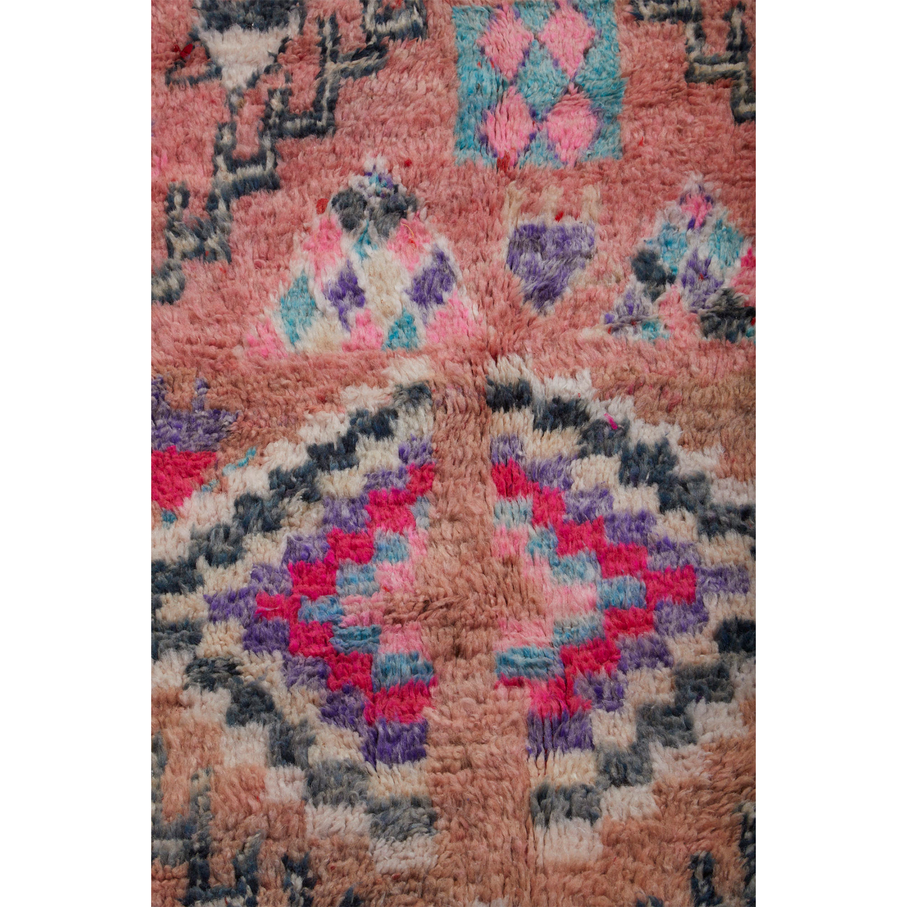 Square shaped handknotted pink berber rug - Kantara | Moroccan Rugs