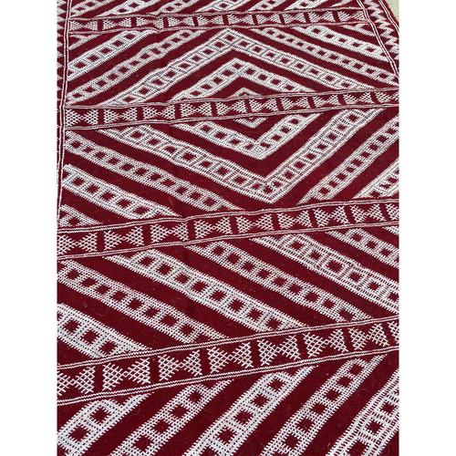 Yellow and red small Moroccan kharita rug, 2' 4” x 3' 3”– Kantara