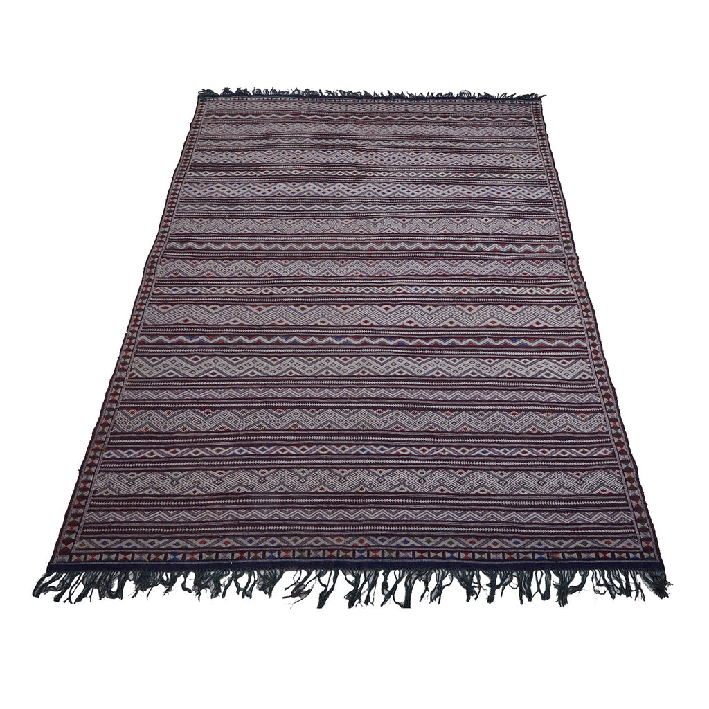 Large purple boho chic Moroccan flatweave kilim - Kantara | Moroccan Rugs