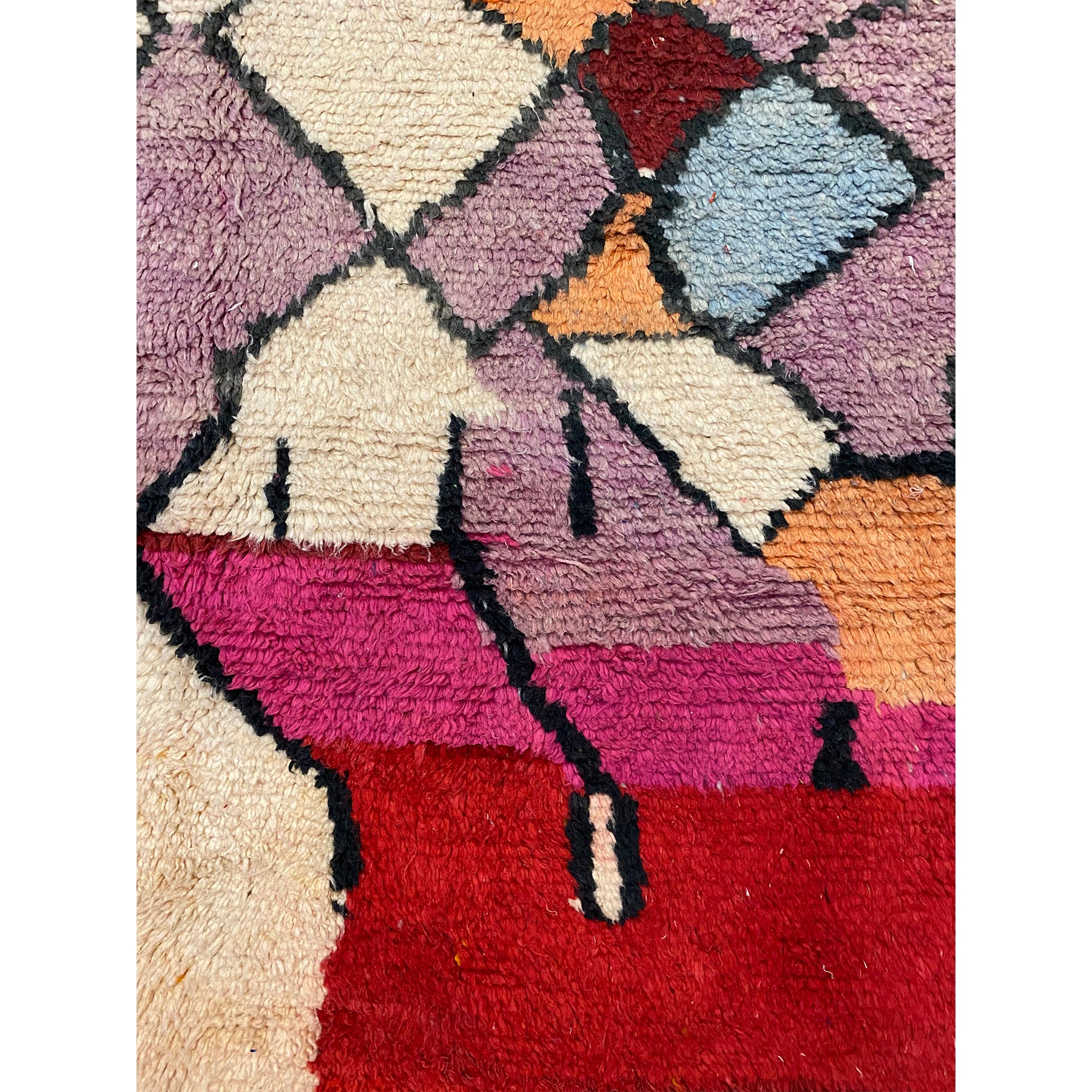 Authentic Boujaad Moroccan berber carpet in purple - Kantara | Moroccan Rugs