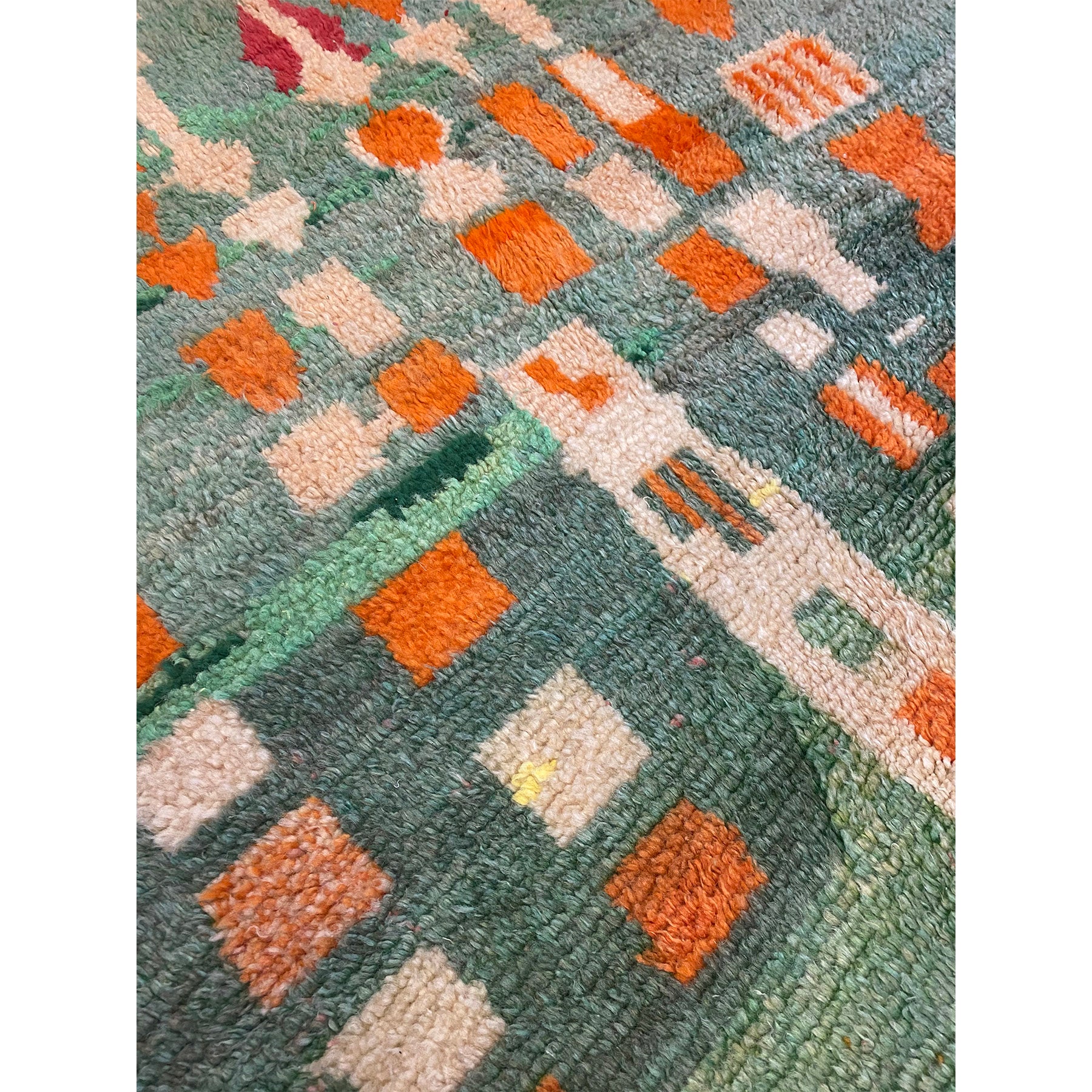 Rare vintage mint green Moroccan berber carpet - Kantara | Moroccan Rugs