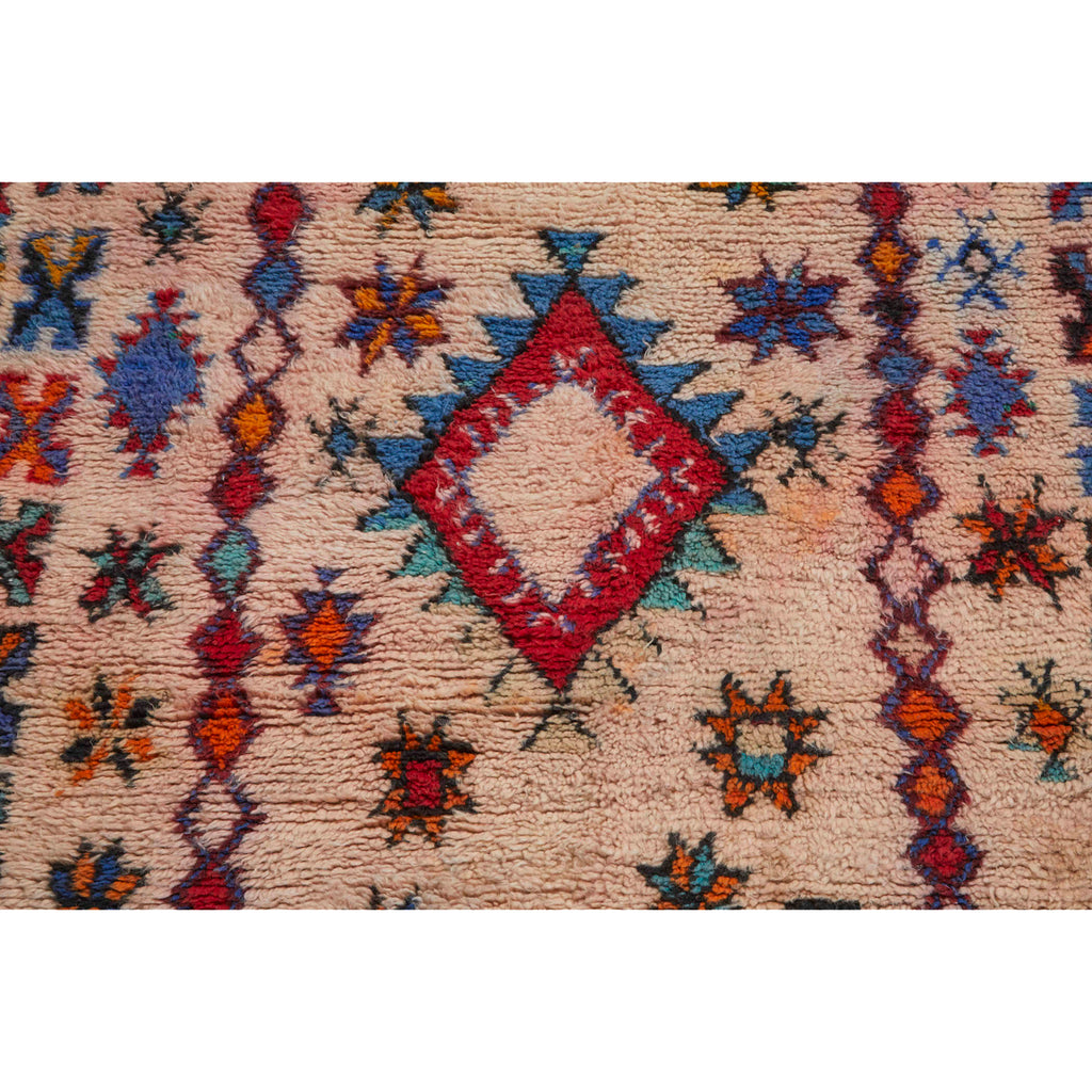 Geometric Moroccan berber carpet with colorful details - Kantara | Moroccan Rugs