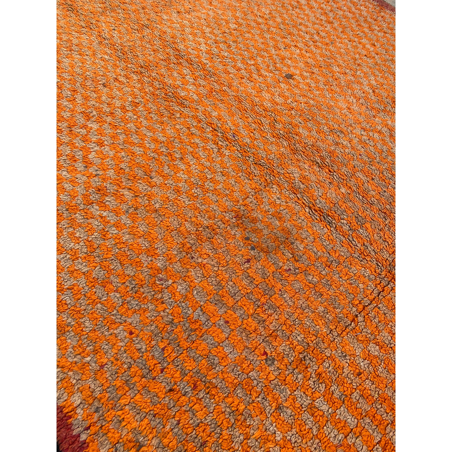 Orange boho chic Moroccan entryway rug - Kantara | Moroccan Rugs