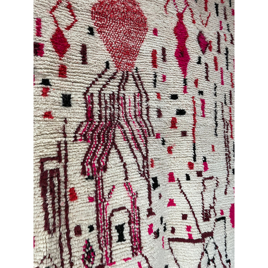 Vintage pink and white Moroccan living room rug - Kantara | Moroccan Rugs