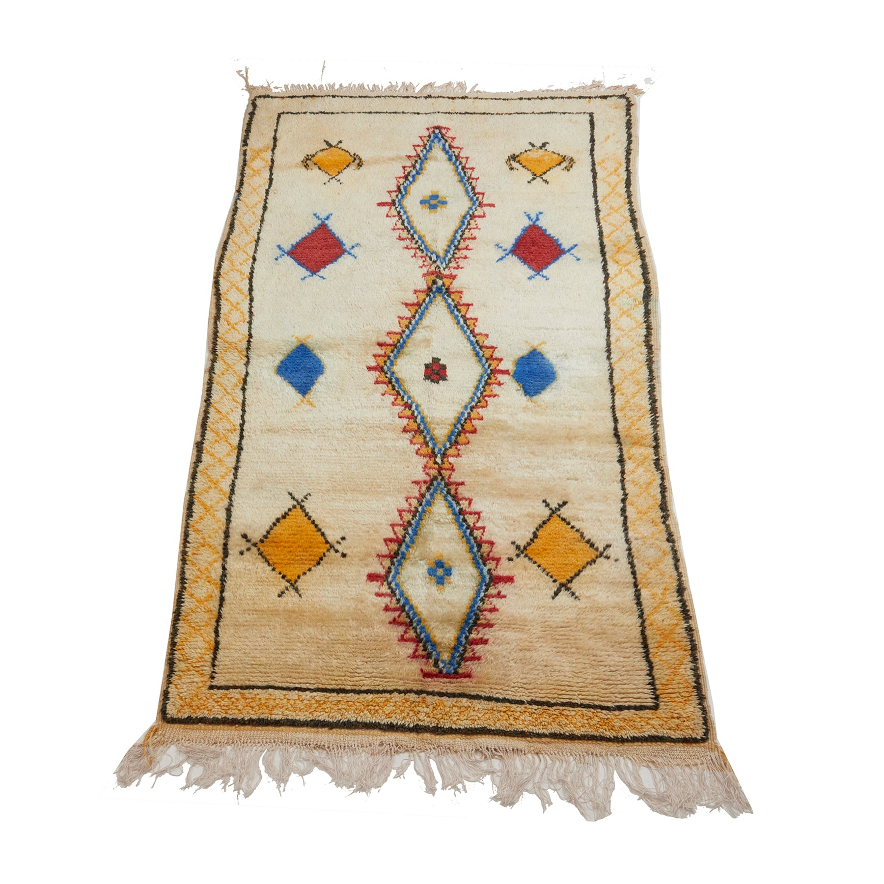 Cream colored medium sized Moroccan entryway rug - Kantara | Moroccan Rugs