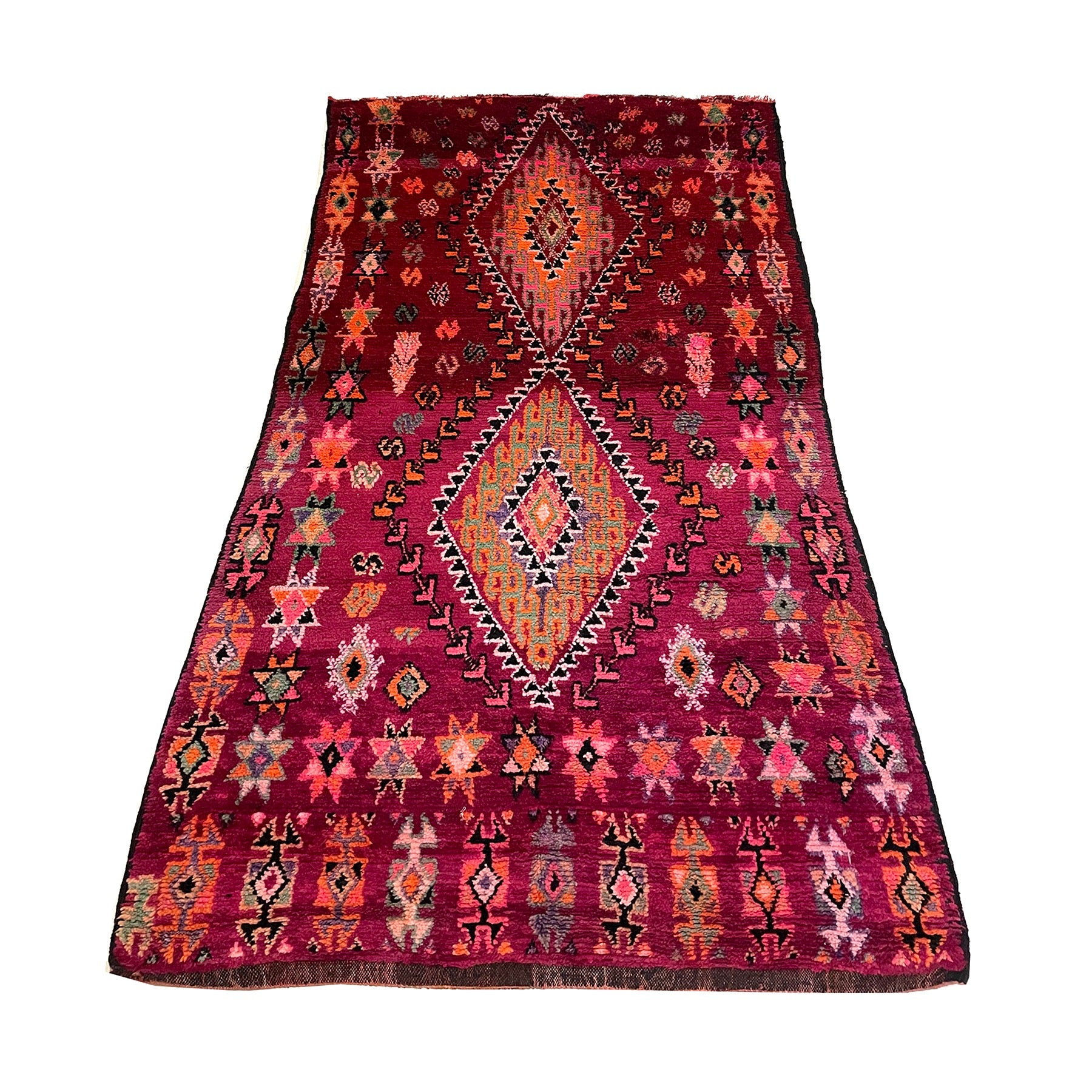 Boho chic pink vintage Moroccan diamond rug - Kantara | Moroccan Rugs