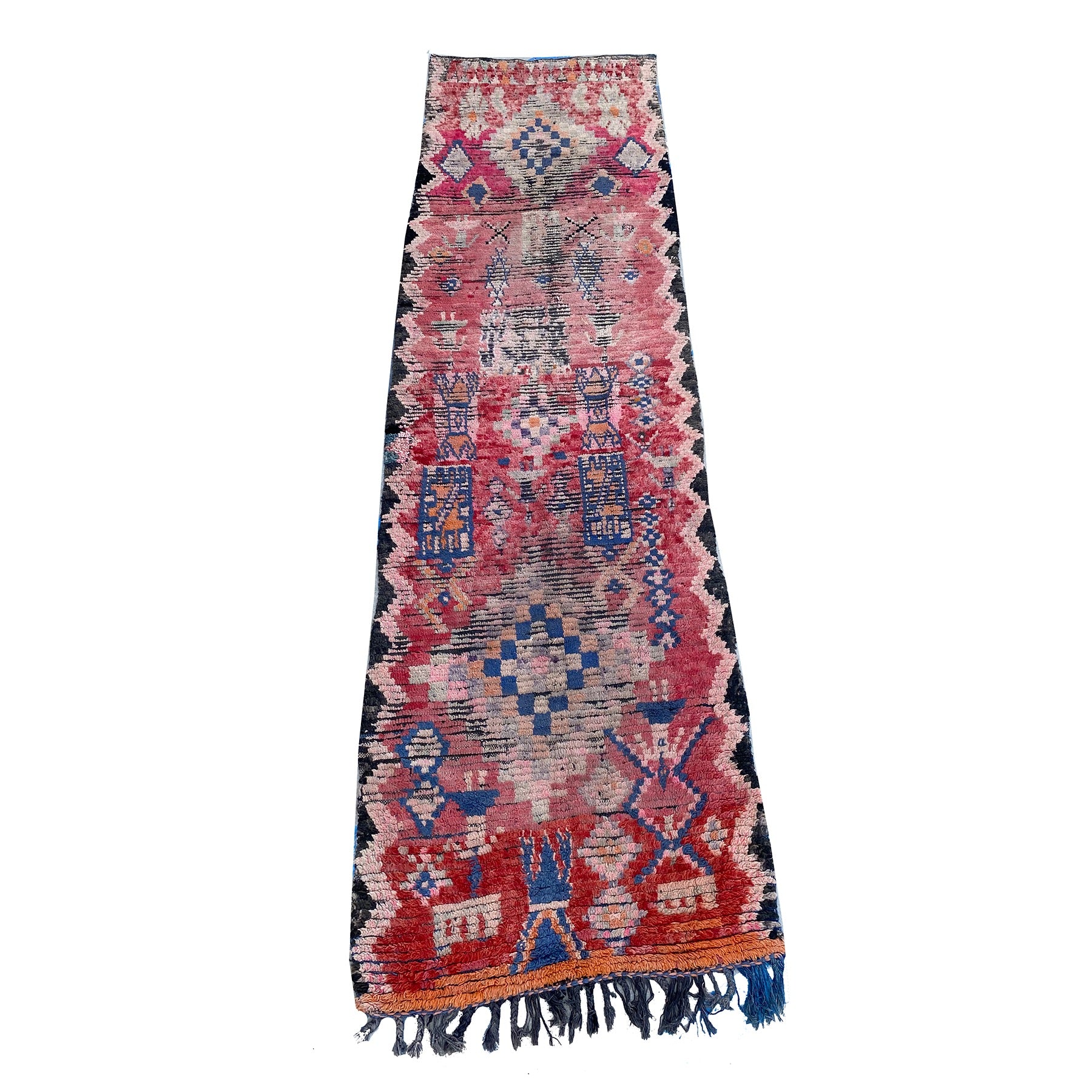Vintage faded red artisan made Moroccan runner rug - Kantara | Moroccan Rugs