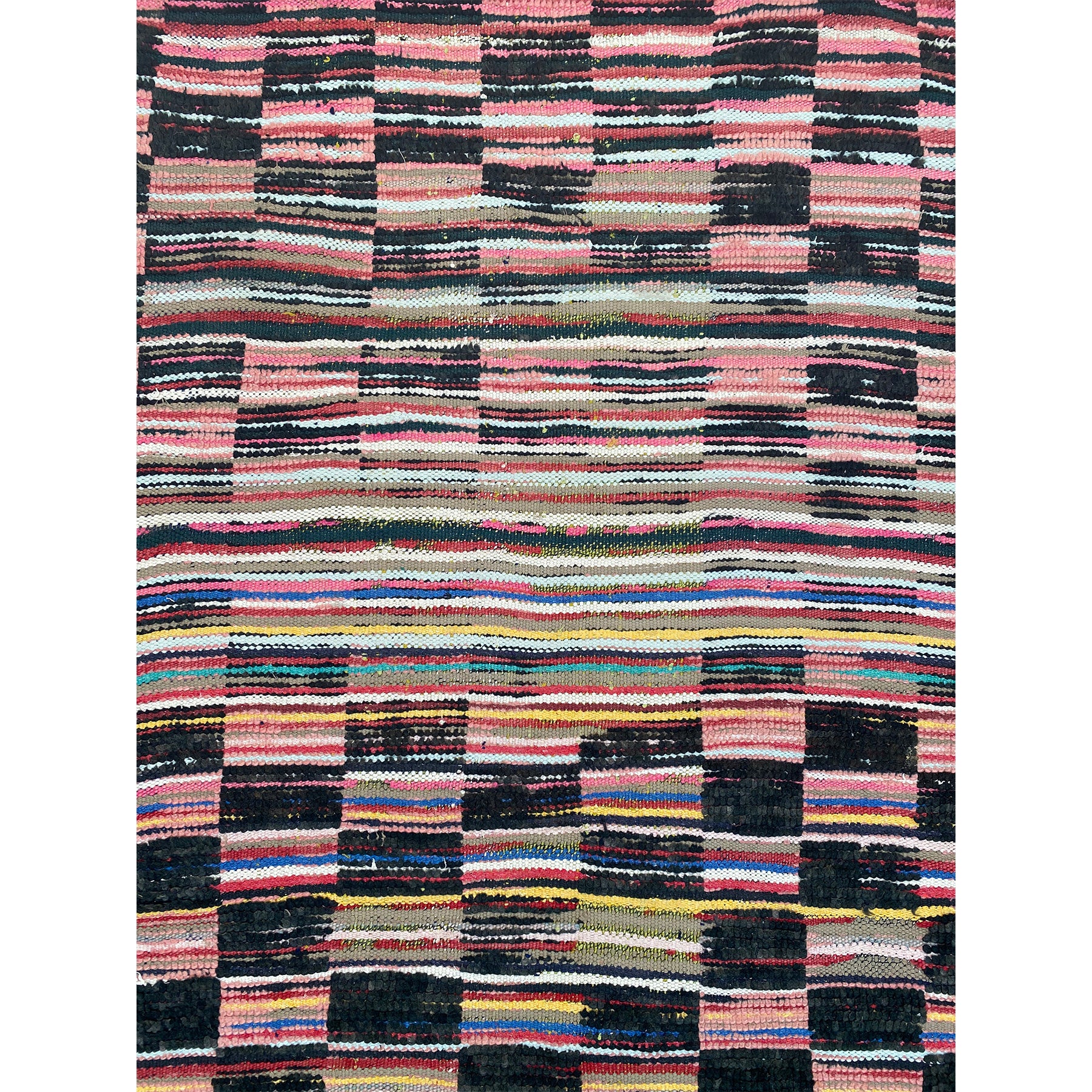 Boho chic pink and black checkerboard Moroccan rug - Kantara | Moroccan Rugs