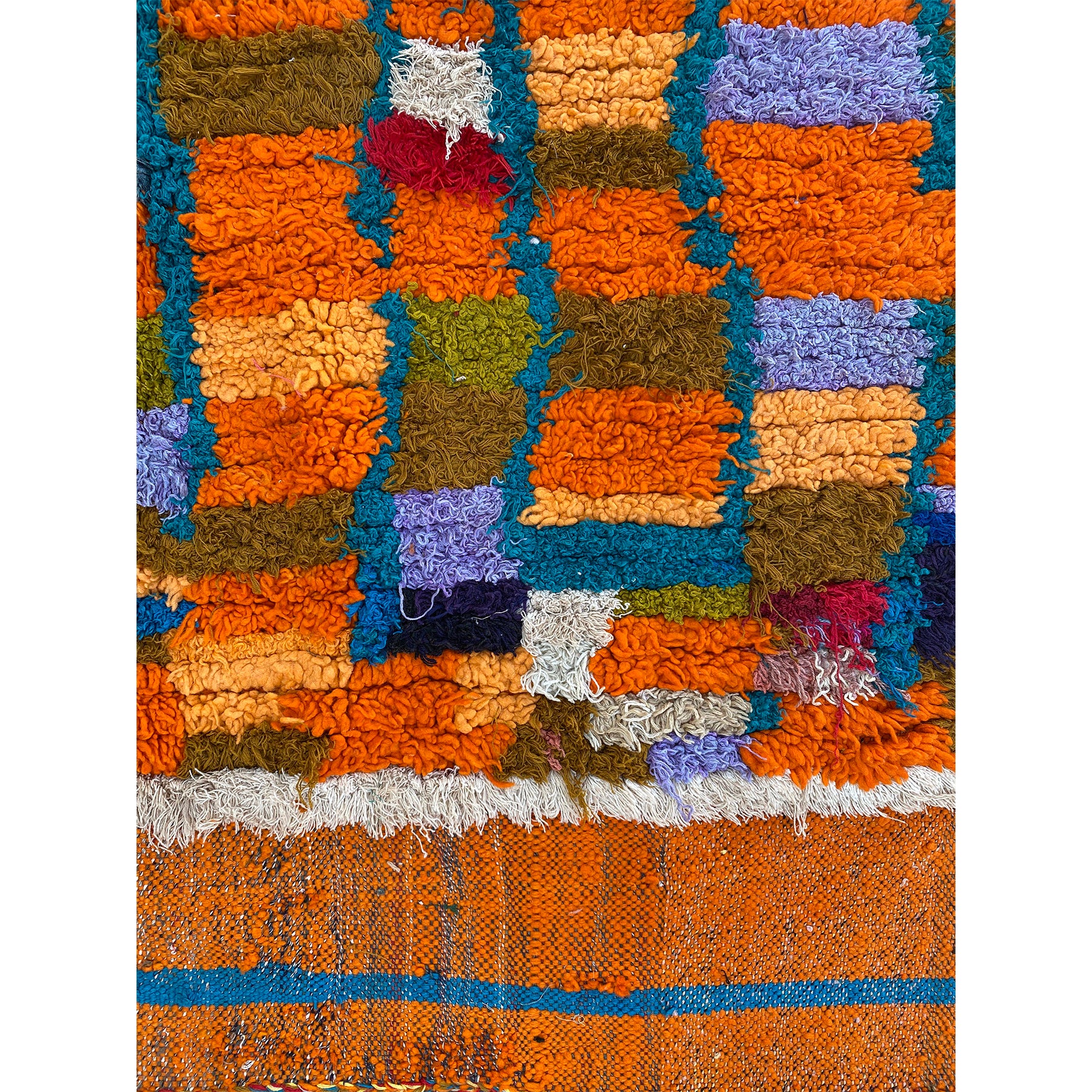 Boho chic colorful lattice print Moroccan berber carpet - Kantara | Moroccan Rugs