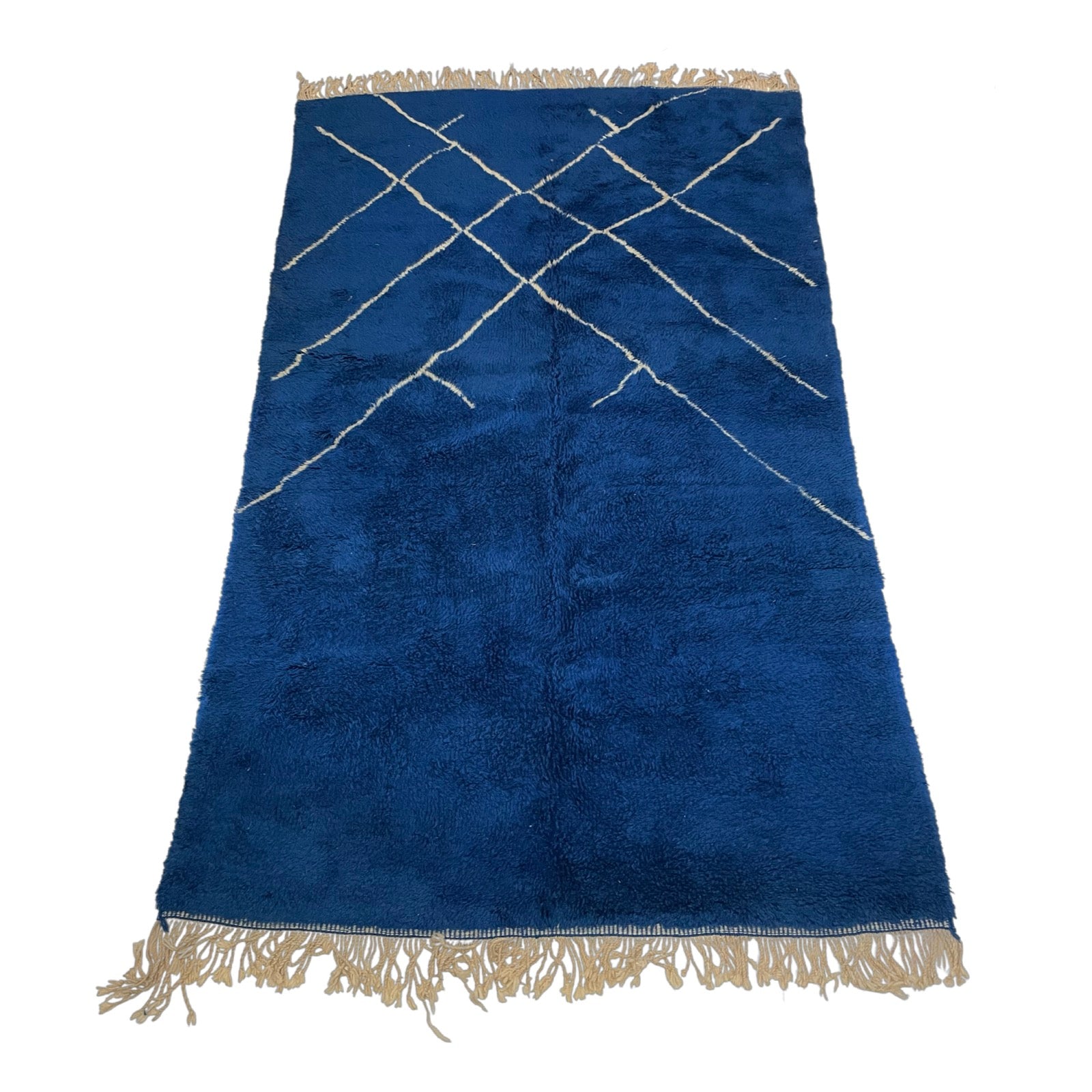 Blue contemporary Beni Ourain style Moroccan rug - Kantara | Moroccan Rugs