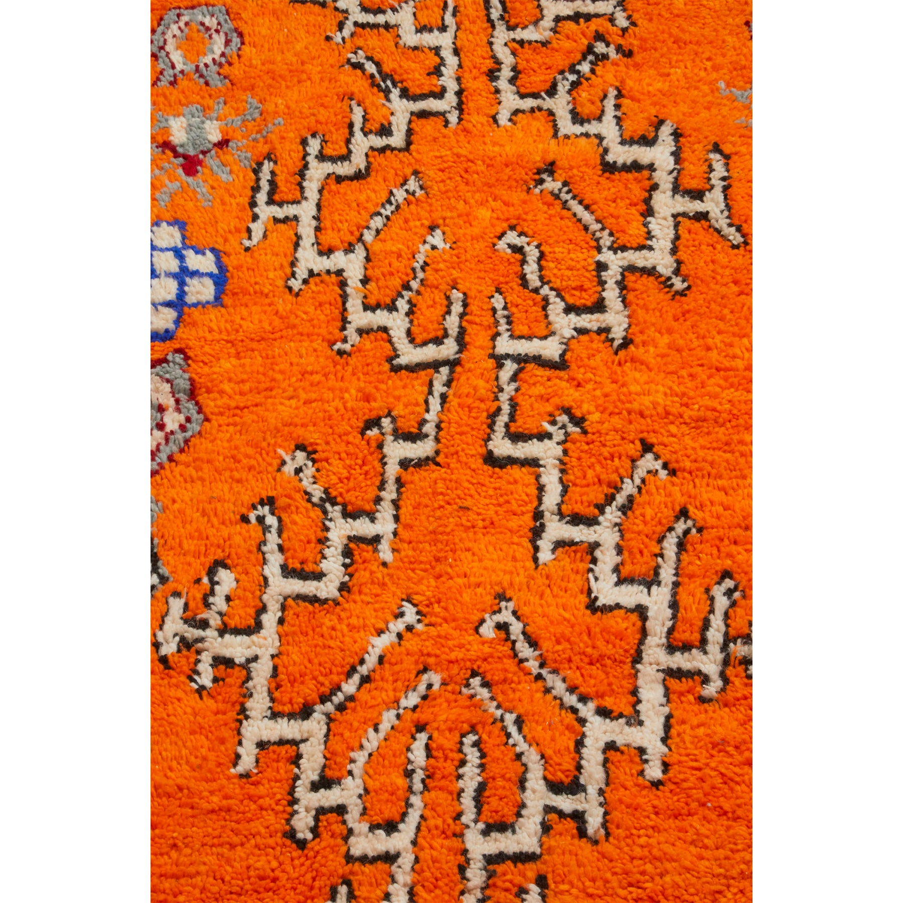 Vibrant orange bohemian Moroccan Azilal style rug - Kantara | Moroccan Rugs
