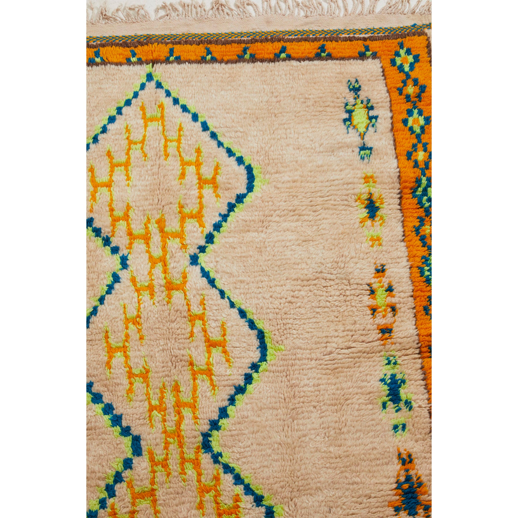 Contemporary boho chic white Moroccan throw rug - Kantara | Moroccan Rugs