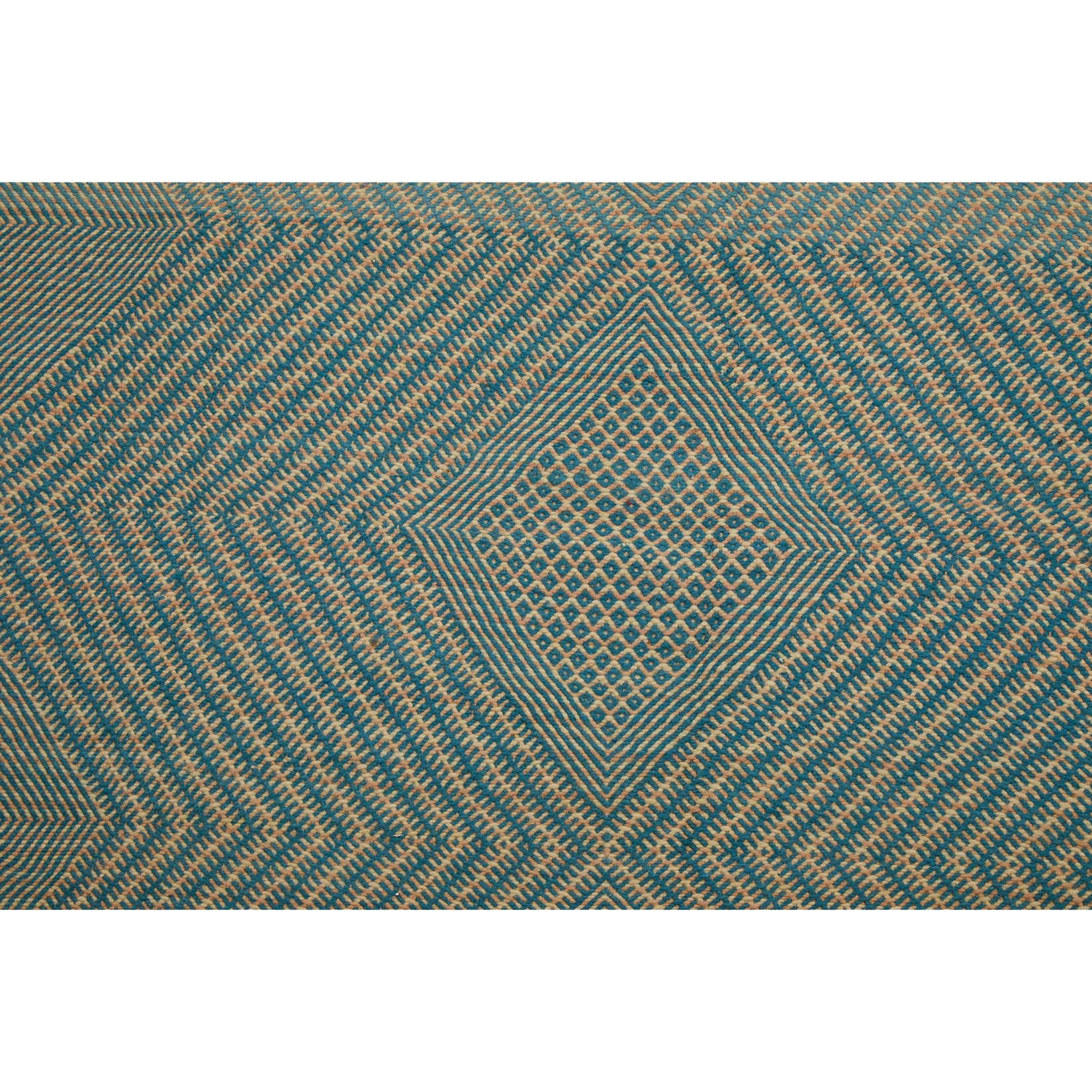 Contemporary blue Moroccan flatweave kilim with geometric design - Kantara | Moroccan Rugs