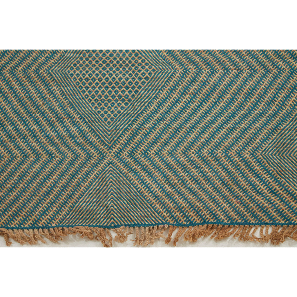 Boho chic Moroccan flatweave kilim area rug in blue ombré - Kantara | Moroccan Rugs