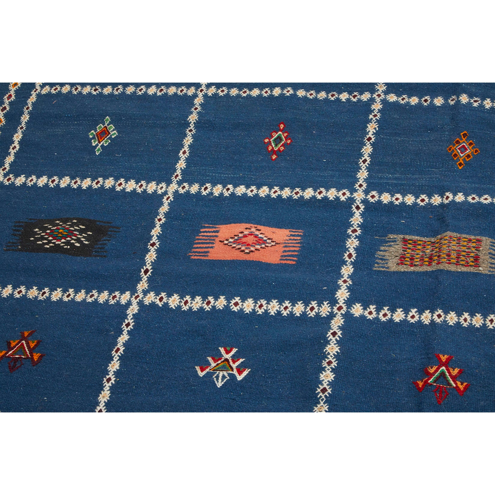 Navy blue Moroccan berber flatweave entryway rug - Kantara | Moroccan Rugs