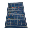 Blue Moroccan flatweave kilim rug with embroidered details - Kantara | Moroccan Rugs