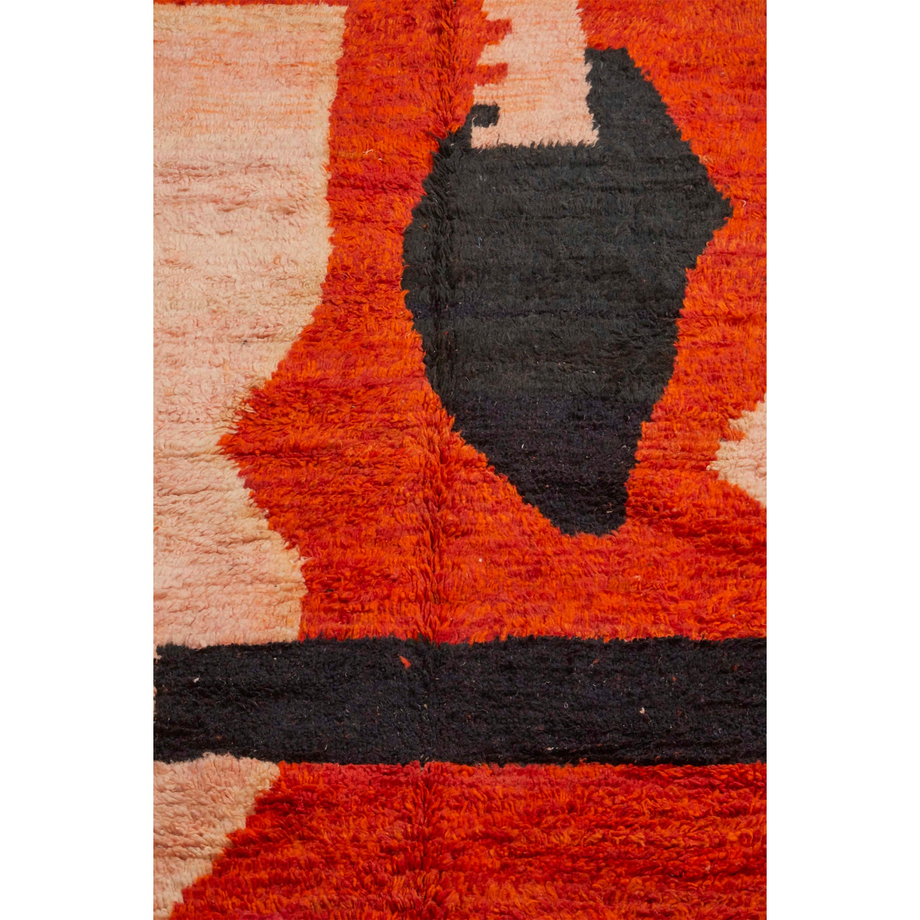 Handknotted orange Moroccan entryway rug - Kantara | Moroccan Rugs