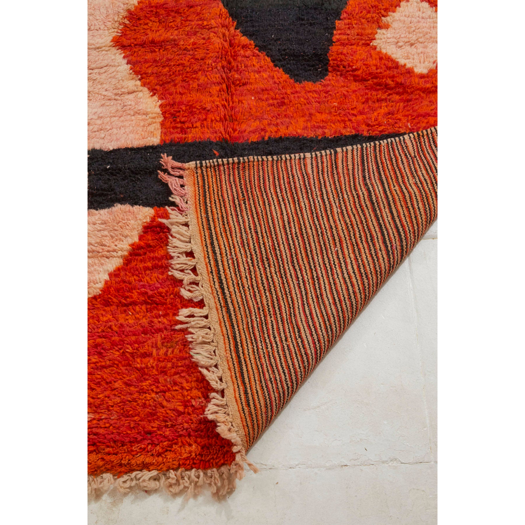 Bright orange Moroccan living room area rug - Kantara | Moroccan Rugs